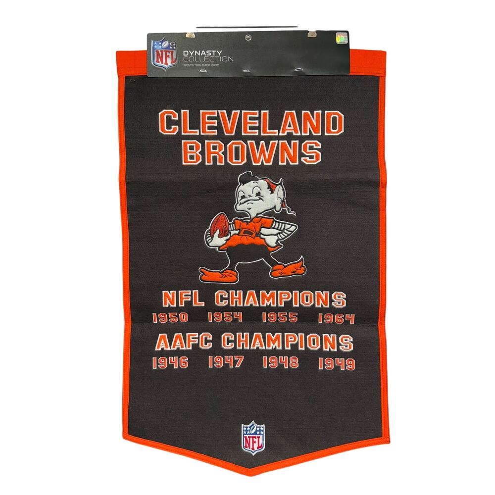 Cleveland Browns retro Dynasty Banner 24x38 Top Quality Wool NFL Elfie NEW